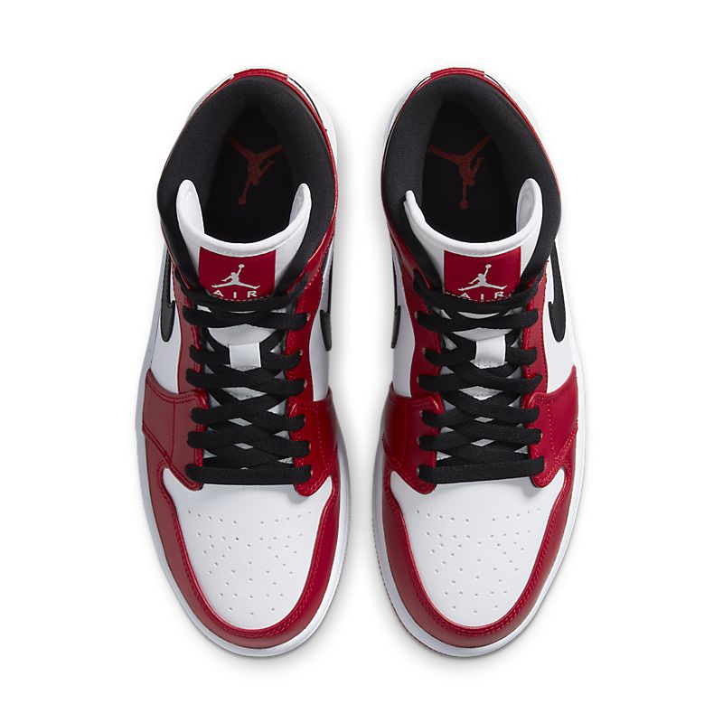 Tênis Nike Air Jordan 1 Mid Chicago White Heel