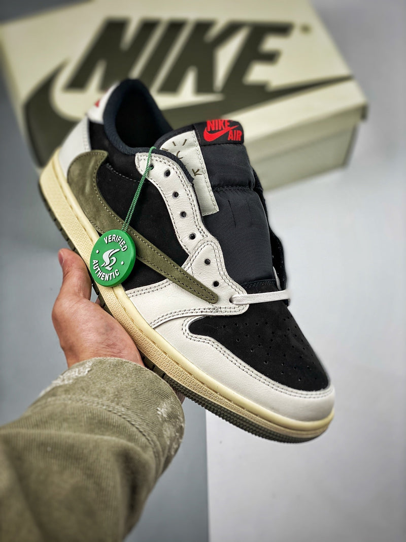 Tênis Travis Scott x Nike Air Jordan 1 Low 'Olive'