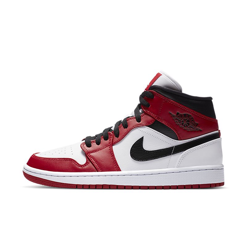 Tênis Nike Air Jordan 1 Mid Chicago White Heel