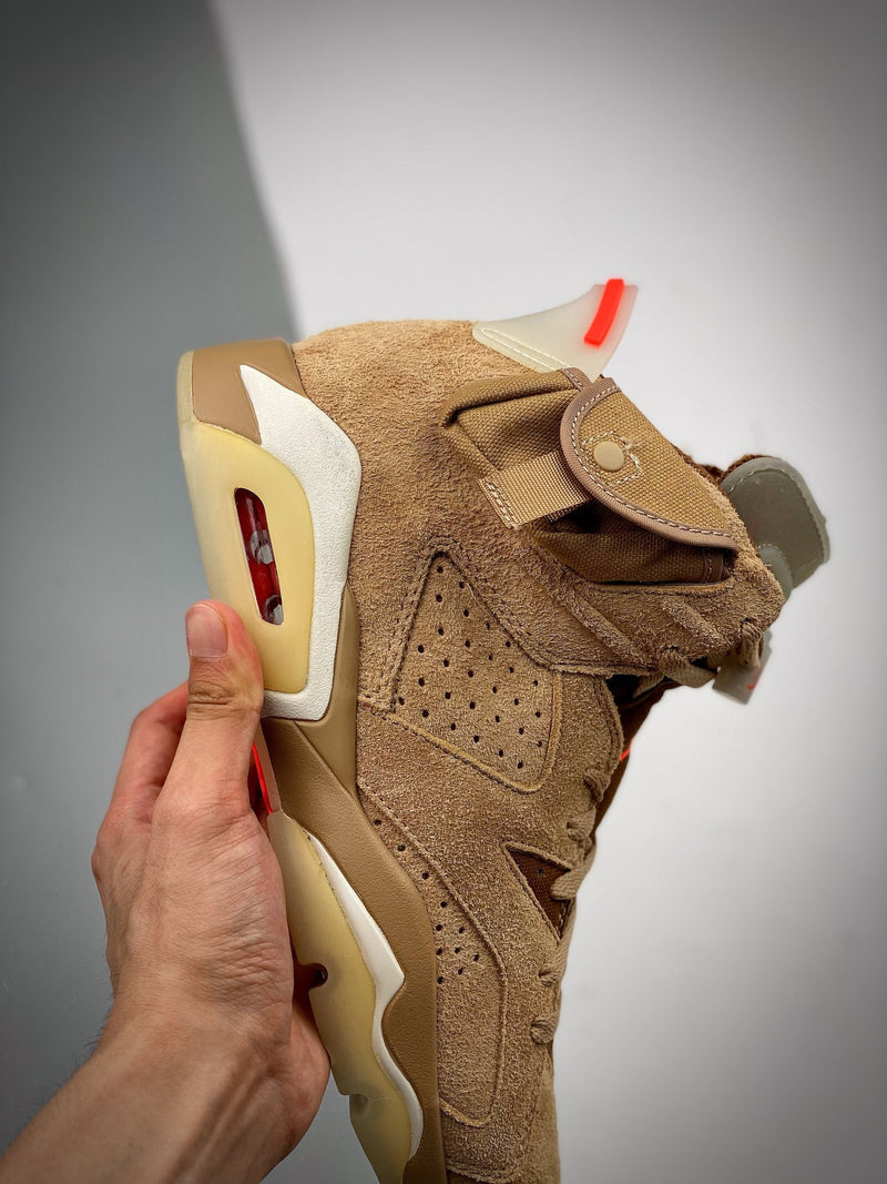 Tênis Nike Air Jordan 6 Retro SP British Khaki Travis Scott