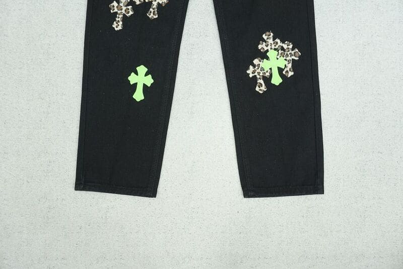 Calça Chrome Hearts Green & Leopard Cross