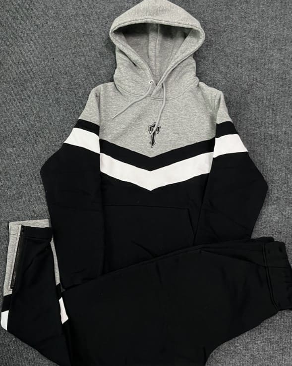 Conjunto Trapstar V Stripe Hoodie Tracksuit Black