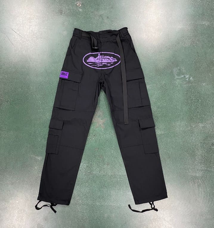 Calça Corteiz Guerillaz Cargo Black/Purple