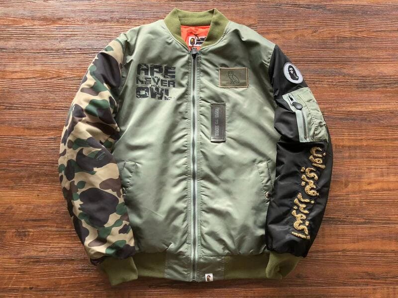 Jaqueta BAPE x OVO Loose Fit MA-1 Olive Drab