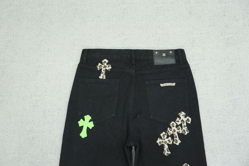 Calça Chrome Hearts Green & Leopard Cross