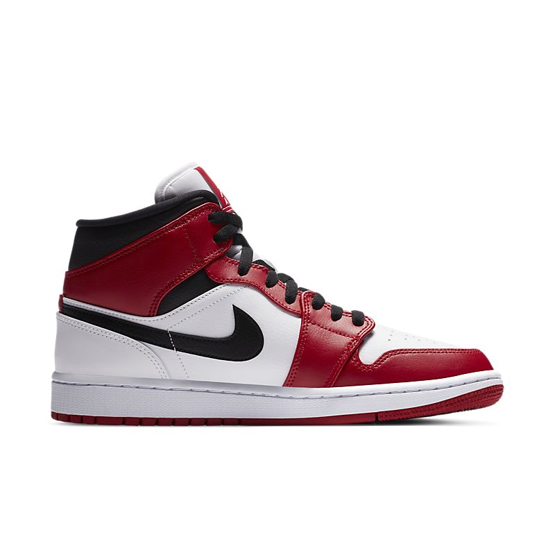 Tênis Nike Air Jordan 1 Mid Chicago White Heel